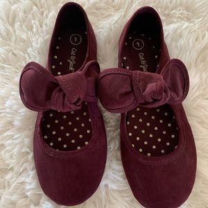 NWOT Cat & Jack Maroon Flats size 1